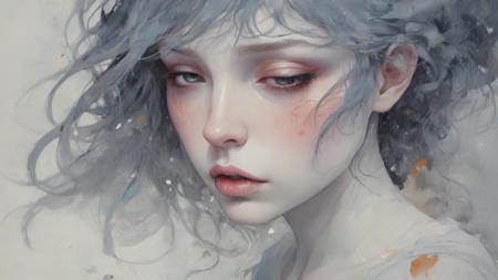gris game, (Conrad Roset:0), Brian Froud, vivid colors, dramatic composition <lora:linquivera:1>