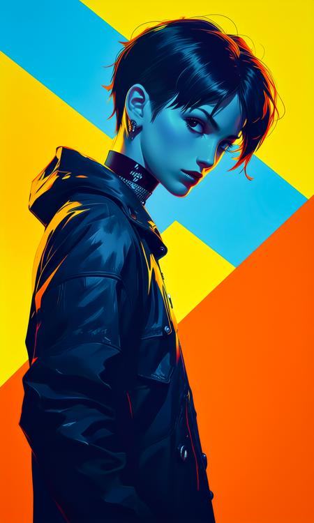 ORIGINAL PROMPT: 90s science fiction anime in the style of cowboy bebop, moebius, done as graphic novel art, using complementary color palette.A depiction of the Cowboy Bebop anime character, Ein.
PRODUCTION PROMPT: Original prompt was used. <lora:cg_concept_style:0.64> <lora:dr_diffusion_negative_detail_enhancer_pnte_2_0:-0.42>