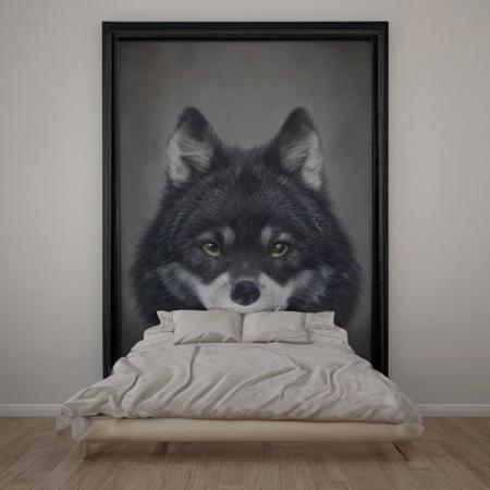 evening, dark wolf, masterpiece, best quality