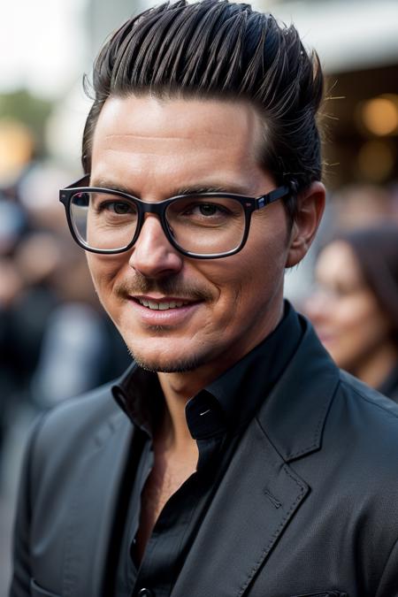 ga_zakbag, male, black hair, thick rimmed glasses, muscular, wearing a tuxedo, 
looking at viewer, from front, smile, (red carpet, premiere,:1.1) celebrity photo, hollywood, 
photorealistic, high quality photography, canon eos 5d mark ii, 8k, photo by Annie Leibovitz, detailed skin, ultra realistic, bokeh, sharp features, centered in frame, facing camera, symmetrical face, ideal human, 90mm lens, f16, photography, ultra details, photo