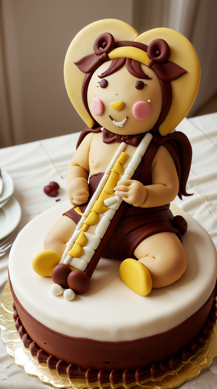 CakeStyle Flute. Marzipan cake shaped like Flute. <lora:CakeStyle:0.55>