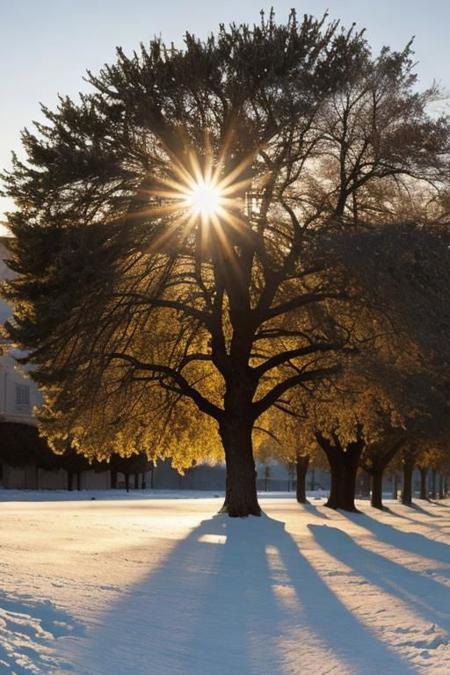 Apricate (17th century): to turn your face to the winter sun and bask in it for a moment. --c 8 --ar 16:9