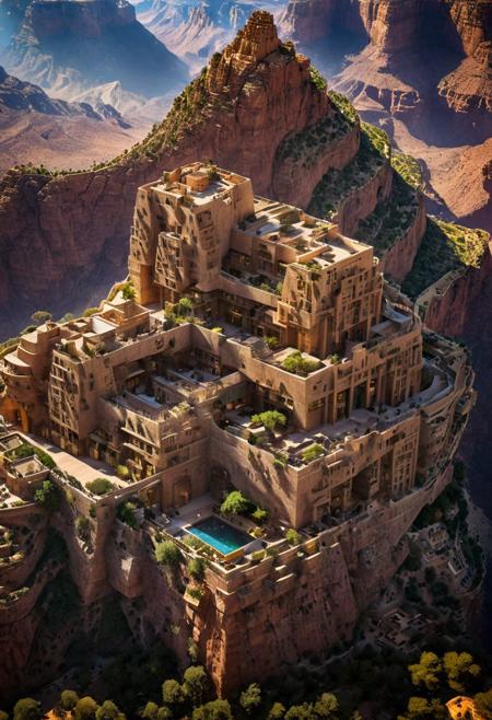 (The colonial city of the future, in the mist-filled Grand Canyon, on an unknown Earth-like planet, 2 moon on sky, Spaceship flight connects colonies, waterfulls:1.3), (Machu Picchu, a mountain settlement, incredibly spectacular:1.2), (Mario Botta:1.3), (avant-garde, future, reality, science fiction, photorealistic), (modern architecture:1.2), 
(Large Files, Ultra Realistic, 8K, 16k, FHD, HD, VFX, Perfect, Photography, composition, Architecture Sales Photography, Architecture Competition, Ultra High Resolution, Cinematography, High Resolution Image:1.1), (dramatic lighting, direct sunlight, ray tracing, clear shadow:1.2),  (real landscape:1.1), (blurred background:1.0), (urban background, more_details) ,
ac_neg1, great lighting, clear, hillscastel, extrusionbuilding, vertical