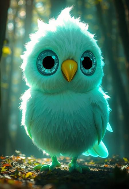JNANX,luminous white silhouette,cyan glow,emerald highlights,flickering outline,dreamlike movement,
A Banksy-style. a cute adorable anthropomorphic eyeball monster dress like a parrot, round body, plump kiwi shape, fluffy fur, forest, sunlight, soft natural light. 
cute, big-eye, adorable, brightly colored, cheerful, anime influence, naughty face, laughing, happy, playful, cheerful, bright, vibrant, light-hearted,  
characters, digital, fantasy, illustration, manga-anime, portraits, whimsy, 
3d-rendering, concept-art, digital, dreaminess, 
eeriness, photorealism, other-worldliness, realism, science-fiction, surreal, colorful, 
aidmafluxpro1.1