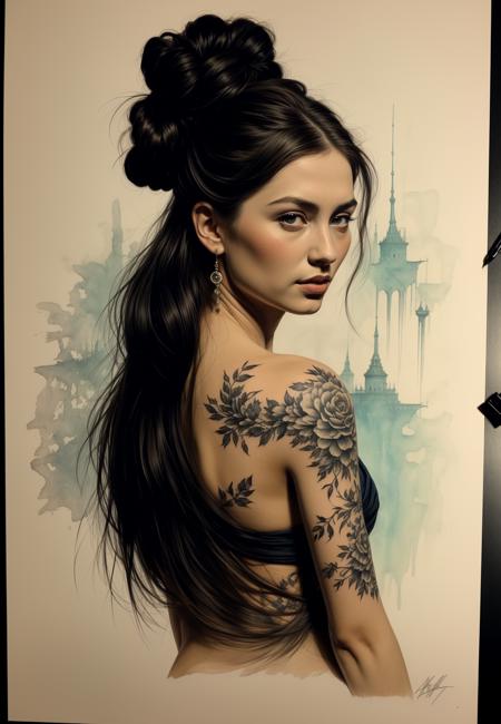 northern european geisha tattoo design, masterful painting in the style of Anders Zorn, Aleksi Briclot, ink on paper, 
young beautifull women light tattoo design, masterful painting in the style of Anders Zorn, Aleksi Briclot, ink on paper, <lora:tbh273-:0.5>, <lora:Fresh Ideas@sketch_SD1.5:0.2>, on rice paper, wabi-sabi, ink, watercolor, high contrast, art by Alejandro Burdisio, art by Balthus<lora:MJ52_v1.3:1><lora:MJ52_v1.3:1>
