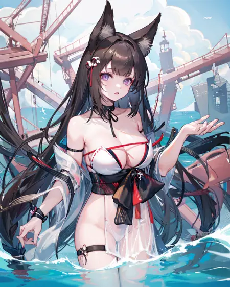Amagi (Azur Lane) Wending Waters Serene Lotus Swimsuit 天城 走水静莲 泳装