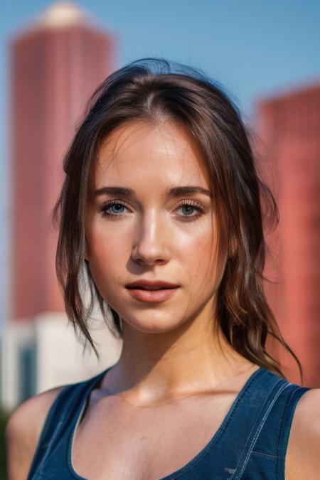 headshot photography, a woman, carcarvo, <lora:carcarvo:.8>, standing, wearing a croptop , city background,  bokeh,  sharp focus , photo realistic, realism, UHD, (reallistic:1.2), (masterpiece, best quality, high quality, highres), raw photo, detailed skin texture, (blush:0.5), (goosebumps:0.5), subsurface scattering