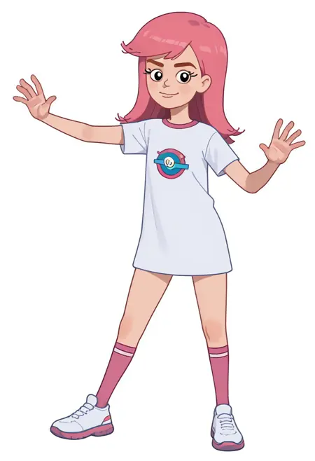 Girl Olya, female character from Prostokvashino russian cartoon series. 2018.