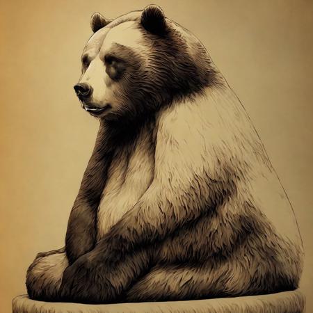 a bear seating
highres, hq, highly detailed, masterpiece, 
 <lyco:kangmeng:1>