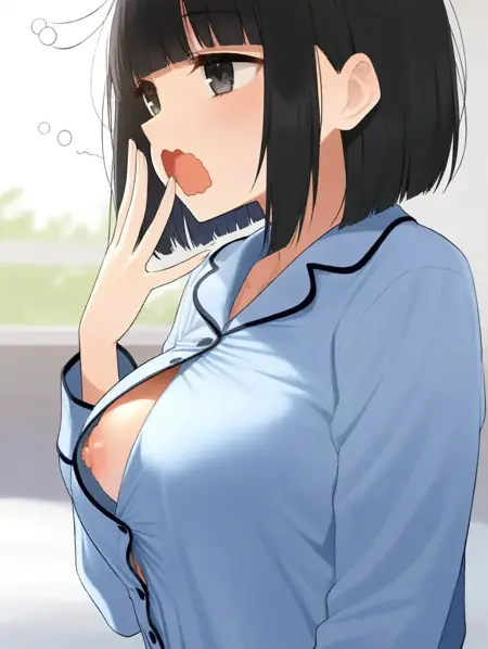 Button Gapped Nipple Slip (Illustrious)