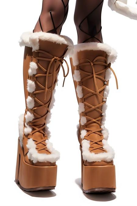 platf0rmfl00f, platform winter boots, brown/pink/purple/white/black boots, fur-trimmed boots,