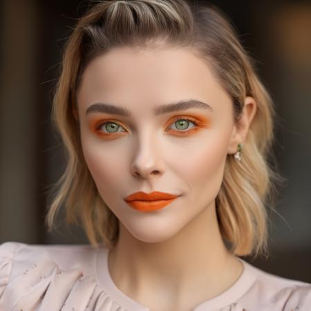 Portrait photo of a woman with soft greenish orange eyes, Nikon Z9, realistic matte skin, skin texture visible, (sharp focus), (high quality)