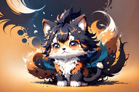 splash00d, chibi cat, (very long furs:1.3), (cute:1.6) <lora:splash00d-000008:1>