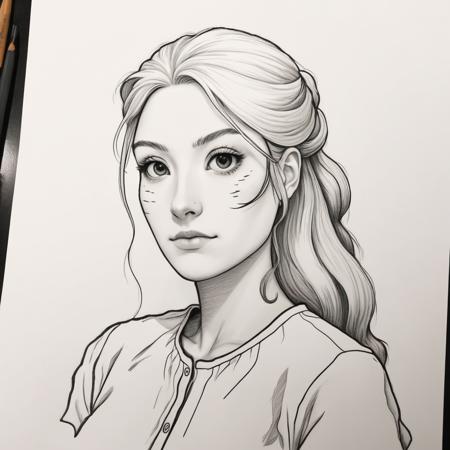 Ghibli style drawing of a woman