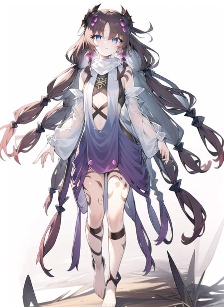 <lora:traptrixatypus-000008:0.8>traptrixatypus ,purple dress, 1girl, braid,,standing, full body,white background,masterpiece,solo,beautiful detailed eyes,finely detail,detailed face,vivid color,5 fingers,finely detailed,hyper detailed,detailed hand,8k,finely detailed beautiful eyes,high resolution illustration,best quality,