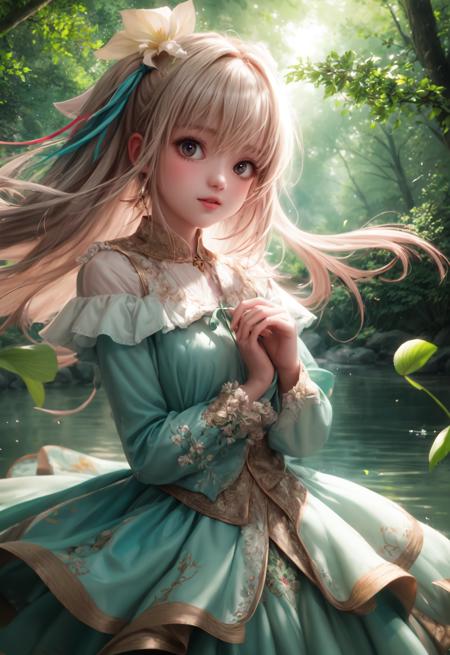 girl in a forest with floating flowers, river, puffy, puffy cheeks, cute,
vibrant colors, colorful art style, 
soft lighting, soft shadows, detailed textures, dynamic lighting,  
nice hands, perfect hands, 
<lyco:GoodHands-beta2:1.0> 
<lora:add_detail:1>