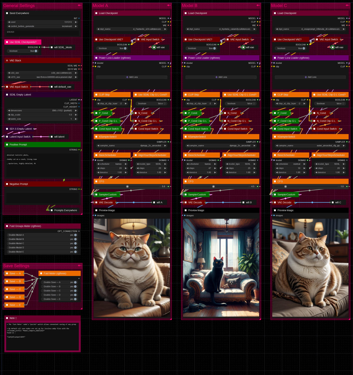 ComfyUI — Model Compare - v4 | Stable Diffusion XL Workflows | Civitai