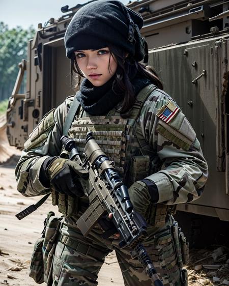 taskforce digitalcamouflage camouflage military uniform holding weapon  rifle