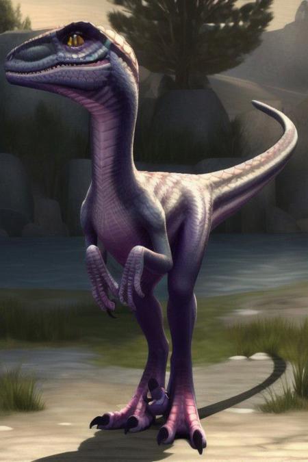 (masterpiece,best quality)),best res,good anatomy,cute,,ultra cute face,smiling,extremely detailed face,4k,happy, upper body,,detailed eyes,beautiful,,cute,very cute,, solo,tail,blushing,leaning,closer,tall,arms,standing,front view,velociraptor,