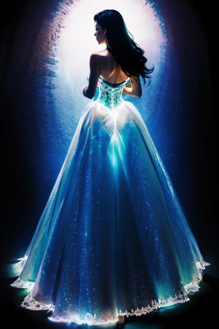 Gl0wW3dd, sparkle, glowing wedding dress,