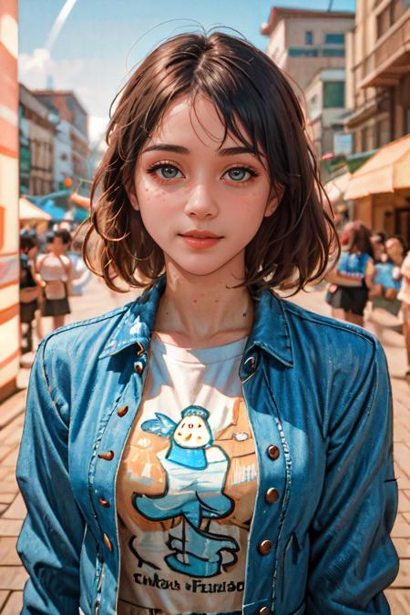 analog film photo solo, realistic, ((indonesian woman)), (((Red and Gray hair, Butterfly Hairstyle))), (((Dopey, Wide-eyed, slack-jawed, and with a goofy expression.))), ((((Denim_jacket_with_patched_artwork:1.5),(Graphic_tee:1.4),(Cargo_pants:1.3),(Music_festival_background:1.4)))), ((The Water Skiing Lake: Step onto a tranquil lake where water skiers in colorful swimwear gracefully skim across the water's surface Speedboats tow them, leaving arcs of spray in their wake)), ((dynamic pose)), PA7_Human-Likeness, PA7_Photo, high detailed, 8k, clear facial features, <lora:PAseer-SD15-LCM Quick:1> <lora:ReaLora:.2> skin <lora:[ID]_-_IIG_Gita:1> iig-gita <lora:GStyle_-_Photography_Style:.4> gstyle  . faded film, desaturated, 35mm photo, grainy, vignette, vintage, Kodachrome, Lomography, stained, highly detailed, found footage