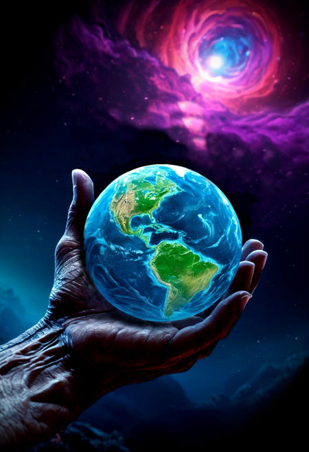 (masterpiece:1.2),high contrast, sharp focus, approaching (perfection:1.2), intricate details, hyper detailed, ethereal background, exquisitely colourful, bioluminescence, a massive reptilian hand holds the planet earth in palm, realistic land and ocean, smooth, sharp focus, extreme illustration, Unreal Engine 5, Photorealism, HD quality, 8k resolution, cinema 4d, 3D, beautiful, cinematic, smooth and cohesive blend, artistic, abstract, vibrant colors, broad and fine brush strokes, masterpiece, best quality, highres, psychedelic,