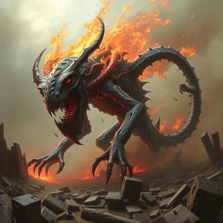 Destruction incarnate. The creature crawls from nothingness into reality