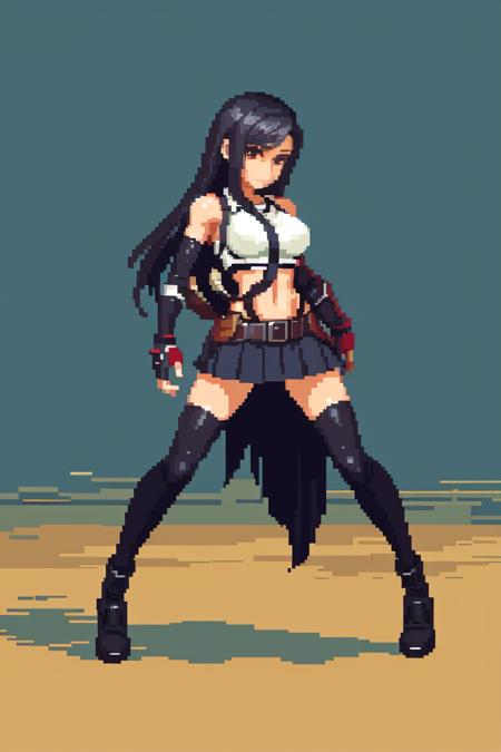 (masterpiece, top quality, best quality), pixel,pixel art,1girl,tifa,
<lora:pixel_5:0.5> <lora:tifaMeenow_tifaV2:0.8>