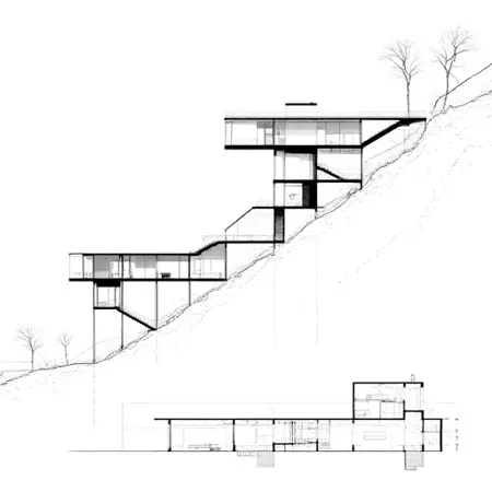 Section of Building on slope