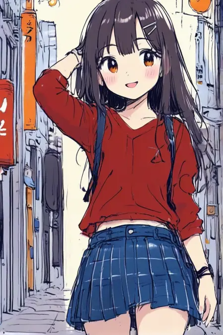 Cute comic style - sketch SDXL 可爱漫画风 卡哇伊