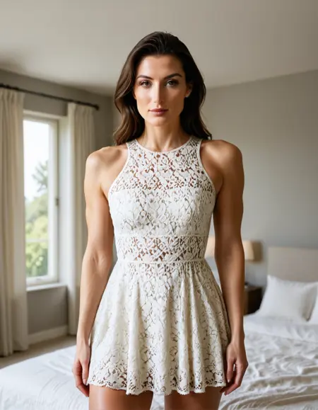 Lacy "fit-and-flare" dress