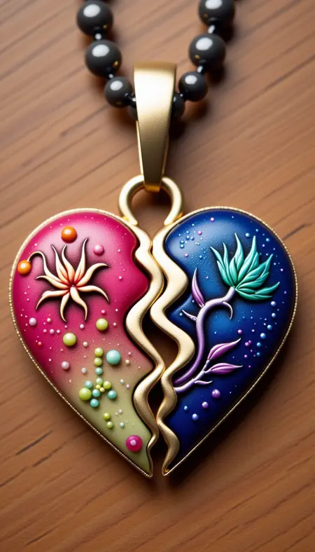 π Split Heart Necklace Flux π - Custom broken heart necklace