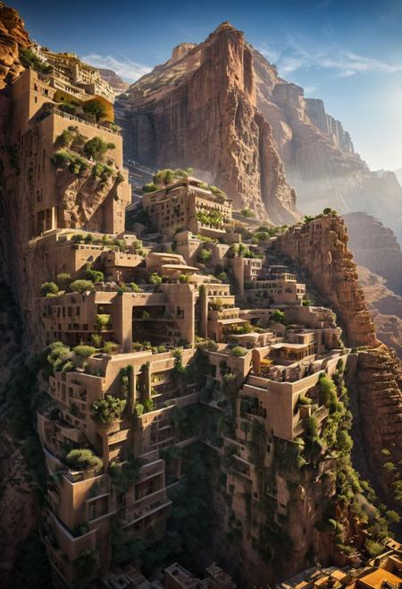 (The colonial city of the future, in the mist-filled Grand Canyon, on an unknown Earth-like planet, 2 moon on sky, Spaceship flight connects colonies, waterfulls:1.3), (Machu Picchu, a mountain settlement, incredibly spectacular:1.2), (Mario Botta:1.3), (avant-garde, future, reality, science fiction, photorealistic), (modern architecture:1.2), 
(Large Files, Ultra Realistic, 8K, 16k, FHD, HD, VFX, Perfect, Photography, composition, Architecture Sales Photography, Architecture Competition, Ultra High Resolution, Cinematography, High Resolution Image:1.1), (dramatic lighting, direct sunlight, ray tracing, clear shadow:1.2),  (real landscape:1.1), (blurred background:1.0), (urban background, more_details) ,
ac_neg1, great lighting, clear, hillscastel, extrusionbuilding, vertical