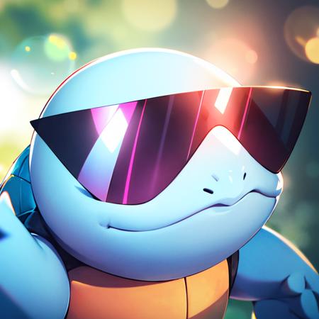 centered, award winning photo, (looking at viewer:1.2), | Squirtle_Pokemon, sunglasses,
|  | bokeh, depth of field, cinematic composition, |
<lora:Squirtle_Pokemon:0.8>