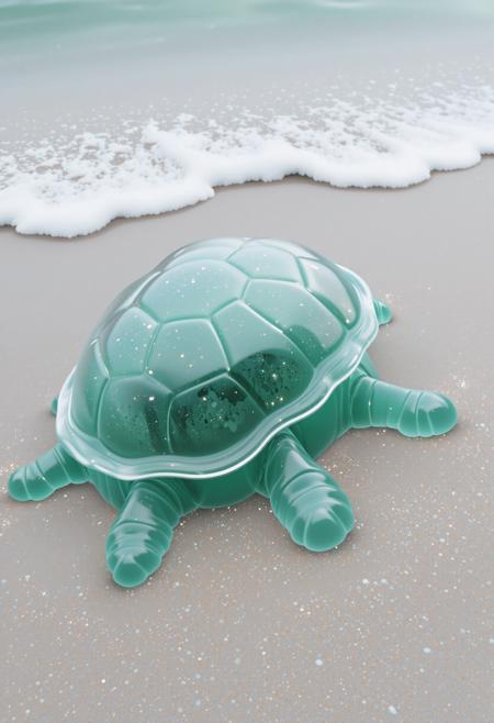 epic Digital art, behance, Landscape of a (slime-morph, turtle made of slime, semi transparent slime, transparent slime, jelly like slime, jelly slime, liquid slime, crystal clear, sparkling, crawling on the beach, details, surrealism, no simple background, low saturation:1.3) , it is sleek, it is in a Western setting, lush Medieval village and space, Sun in the sky, Sharp and in focus, (cinema art by Wong Kar-Wai:0.9) , (Jean-Luc Godard:1.1) , (Lucrecia Martel:1.2) , (Olivier Assayas:1.1) , Simple and clean, Proud, Junglecore, kodachrome, atmospheric perspective, Albumen, de dia los muertos, Water and Elemental, octane engine, photolab, contrasting colors
