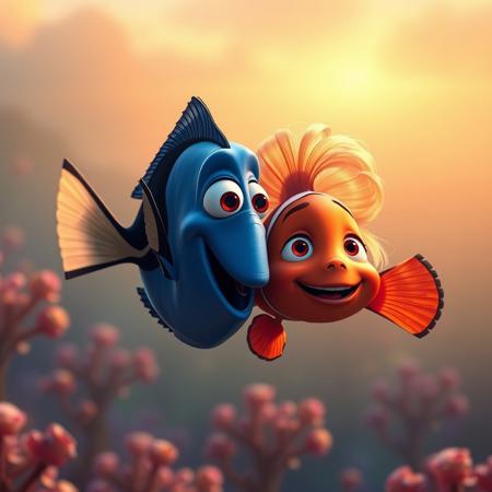 imagine nemo from the film "finding nemo" with both parents alive