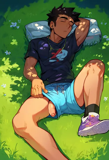 Penis through leghole