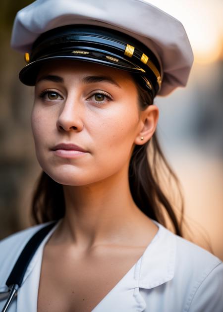 closeup close up backside nude body portrait of a cute world war one nurse, wearing nursing cap, bending forward pose, in an old French town, (background artillery fog bokeh), obscene pubic hair vulva vagina, eyeliner, diffuse skin pores, shiny eyes, annoyed look, shiny detailed eyes, telephoto lens, sharp focus, f5.8, RAW, canon press photography, d750 hdr photo by David Lazar and annie leibovitz, sidelit, rim halo light, glowing skin, dslr photo 8k canon RAW, focus on the eyes, art photography, vivid golden hour sunrise, flare, hard natural light, movie still from Interstellar