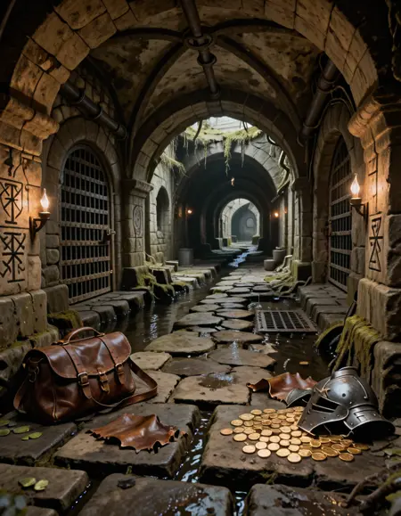 medieval village sewers illu