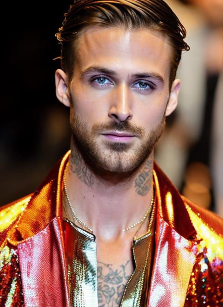 analog style, modelshoot style, modelshoot style, raw photo of a supermodel sks person wearing shimmering clothes walking on the ramp at milan fashion show, tattoos, 8k, intricate details, detailed face and eyes,(rendered eyes) <lora:epiNoiseoffset_v2:1>, <lora:locon_ryangosling_v1_from_v1_64_32:1.3>