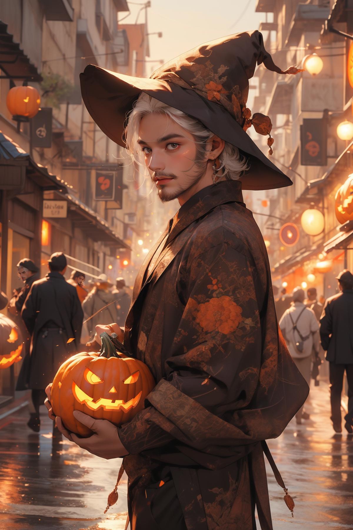 万圣节Halloween, Pumpkin, Witch Hat image by woshimadai