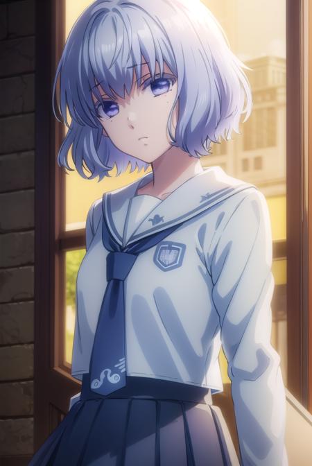 nanamishiranui, <lora:nanami shiranui s1-lora-nochekaiser:1>,
nanami shiranui, short hair, bangs, (purple eyes:1.1), grey hair, mole, mole under eye,
BREAK skirt, long sleeves, school uniform, necktie, serafuku, sailor collar,
BREAK indoors, classroom,
BREAK looking at viewer, (cowboy shot:1.5),
BREAK <lyco:GoodHands-beta2:1>, (masterpiece:1.2), best quality, high resolution, unity 8k wallpaper, (illustration:0.8), (beautiful detailed eyes:1.6), extremely detailed face, perfect lighting, extremely detailed CG, (perfect hands, perfect anatomy),