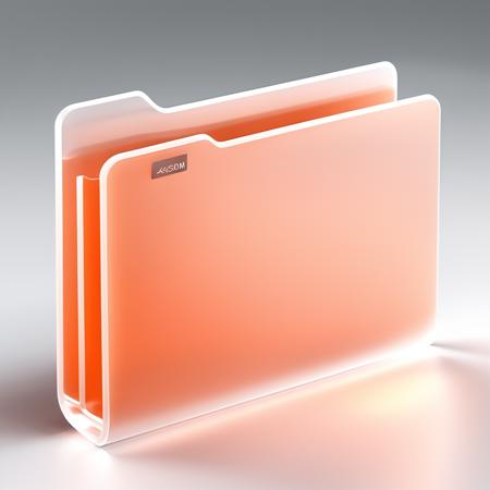 Salmon|white folder icon,many details, octane render, transparent glass texture,frosted glass, transparent technology sense, industrial design, white background, studio lighting, sunshine, flat, minimal, quasi-object, axisymmetric, blender, C4D, best quality, 4k, <lora:090401-000004:0.7>