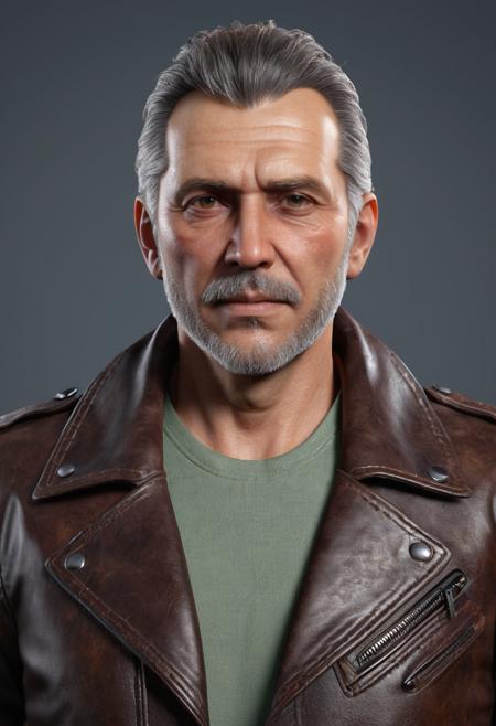 3D render middle aged man in leather jacket portrait, 
<lora:3DNextGen_JRPG_KMMO_Dim32:1>