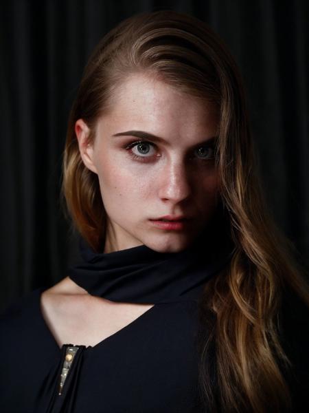 <lora:CharlotteCarmen_SD15_v1.4:1> 
a (((Realistic))) Full Portrait Photo of a realistic woman in a dark theme, simple background, vogue, focus, stern, concentrating, confident, staring, poised, focused, looking to the side, detailed eyes, detailed face, detailed pupils, detailed iris, detailed cheekbones, detailed lips