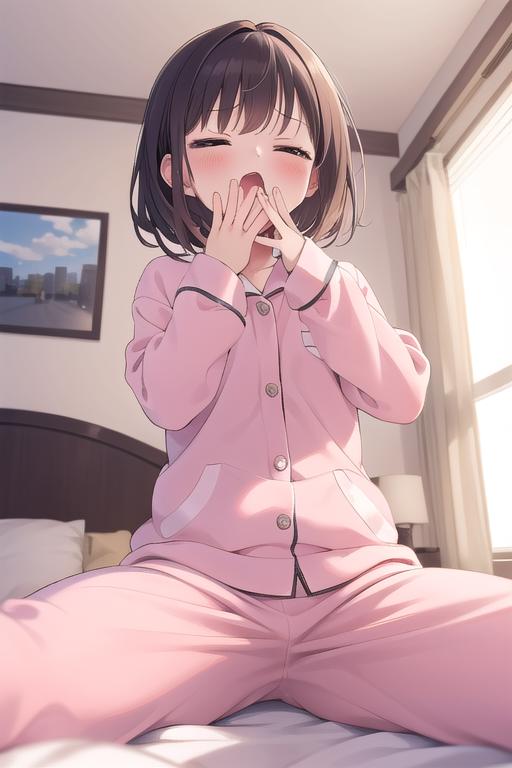 Waking up (yawning / stretching / rubbing eye) image by Yumakono