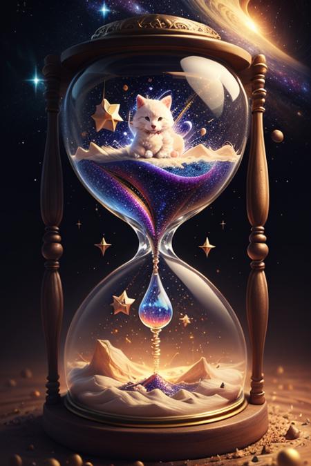 galaxy, stars, (1 girl), cute, charming, Hourglass, masterpiece, high detailed, high quality,  <lora:Hourglass_Sora:0.5>