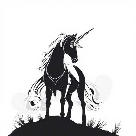line art drawing . professional, sleek, modern, minimalist, graphic, line art, vector graphics
medieval
Unicorn - Mythical horse-like creature with a single spiraling horn on its forehead, often symbolizing purity and grace.  in torn rpg clothes, 1500ad
gracious Cliff
violent weather
Etienne Maurice Falconet, Bart Sears, Kawacy
Silhouette Art . high contrast, well defined, Silhouette Art