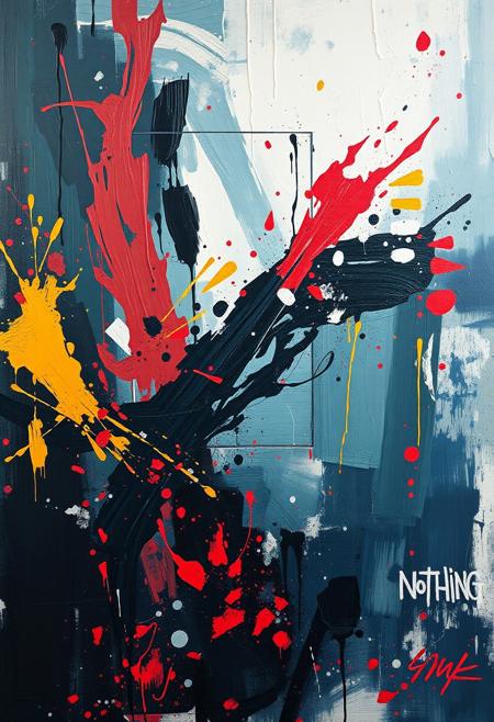 nothing, expressive art, hard stroke painting style
