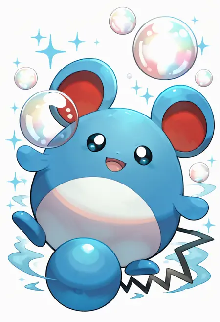Marill: Aqua Mouse | マリル (Pokedex #0183) [Illustrious]